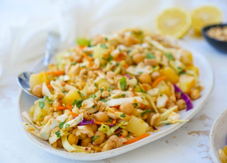 Spicy Cabbage Salad with Chickpeas and Potatoes