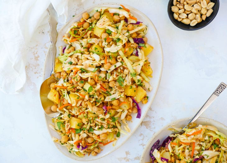 Spicy Cabbage Salad with Chickpeas and Potatoes
